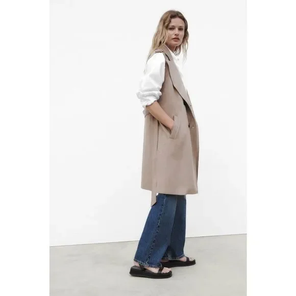 NWT - Zara Medium Faux Suede Vest Jacket- - Picture 6 of 16